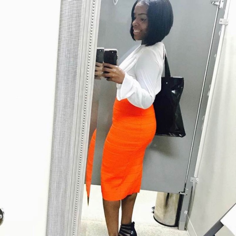 Bold RED pencil skirt